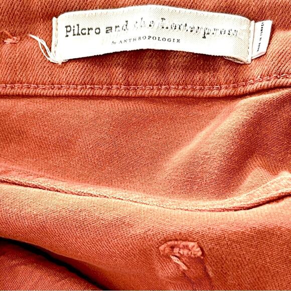 Pilcro and the Letterpress Salmon High-Rise Bootcut Raw Hem Cropped Jeans - 28 - Picture 10 of 13